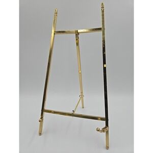 Vintage Brass Tabletop Easel Adjustable Picture Display Tripod Stand 11.5"H 6¼"W